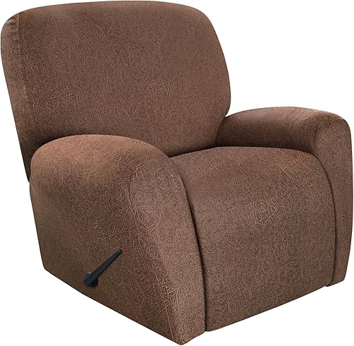 Miniatura 19 de Fundas para sofás reclinables símil cuero, para sofá de 3 plaza, protector de muebles, tela de elastano lavable, 8 piezas, color marrón 02 marrón,01