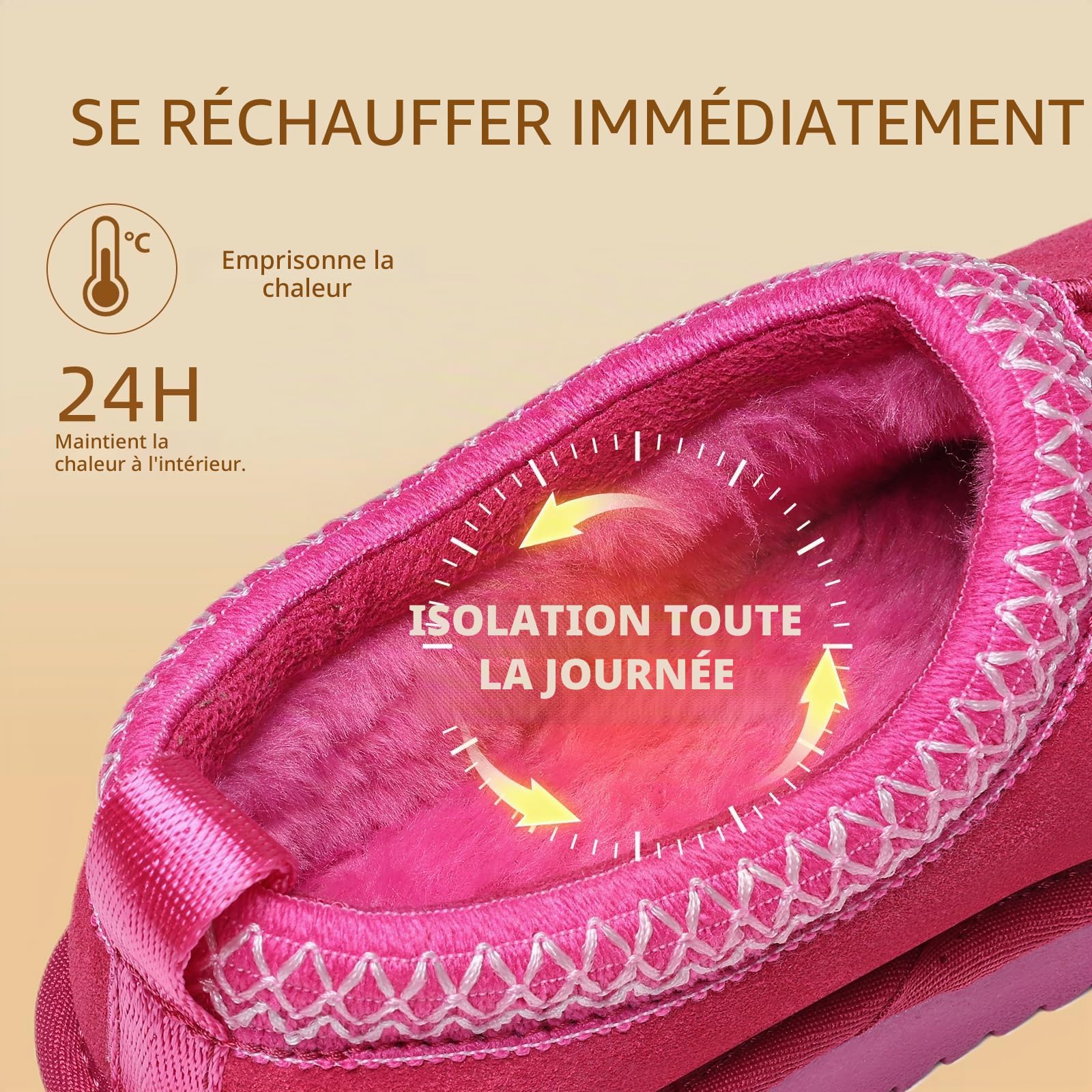 Meik Mangni Chaussons Hommes Femmes Véritable Suède Pantoufles Chaud Confortable Mules Hiver Chaussons en Peluche Antidérapantes Slippers Intérieur extérieur 35-44 EU