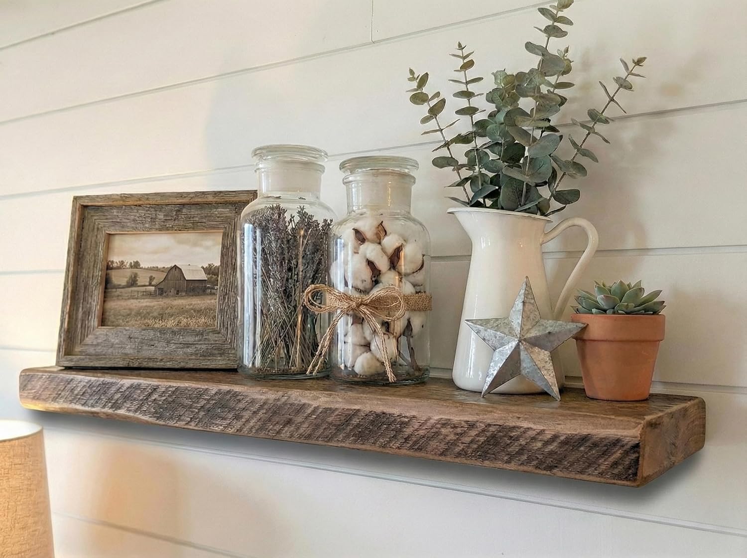 Reclaimed Wood Floating Shelves Real Solid Thick Wood Rustic Shelf Handmade