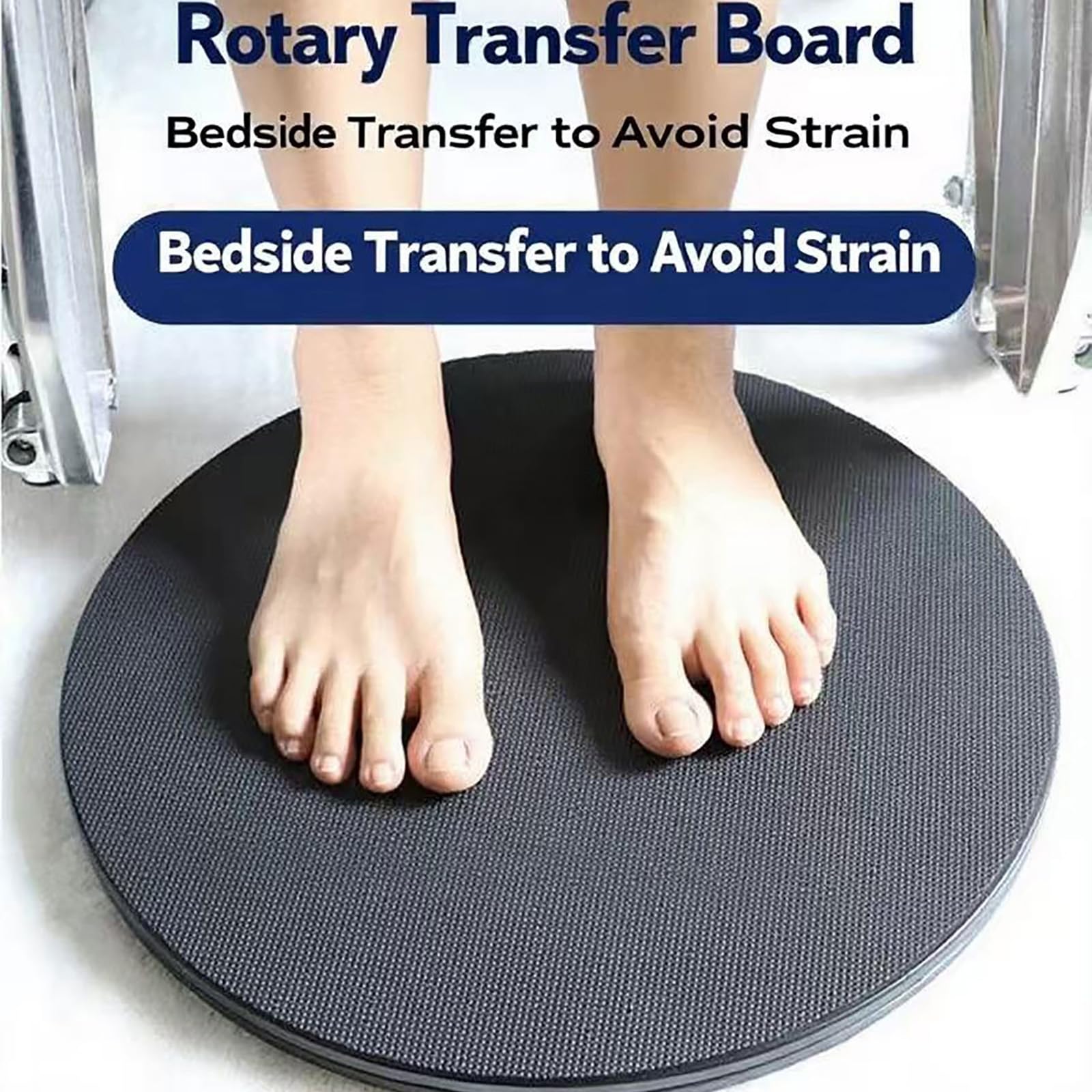 NEWFUN Disco de Transferencia de Pacientes Tabla de Transferencia Giratoria 360°, Plataforma Giratoria para Silla de Ruedas, Accesorios de Enfermería, Apta Para Personas Mayores y Discapacitadas
