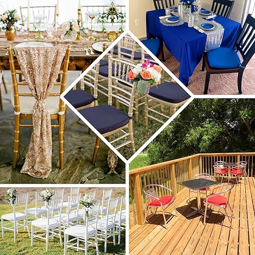 Miniatura 5 de Efavormart - Cojín para silla Chiavari de 2 pulgadas de grosor, cojín de espuma viscoelástica con lazos y funda extraíble