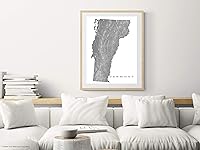 Vista 5 de Vermont Wall Map Print 8x10, Vermont State Map Poster 24x36, Handmade VT State Maps, Vermont Map Art Prints, Burlington, by Maps As Art