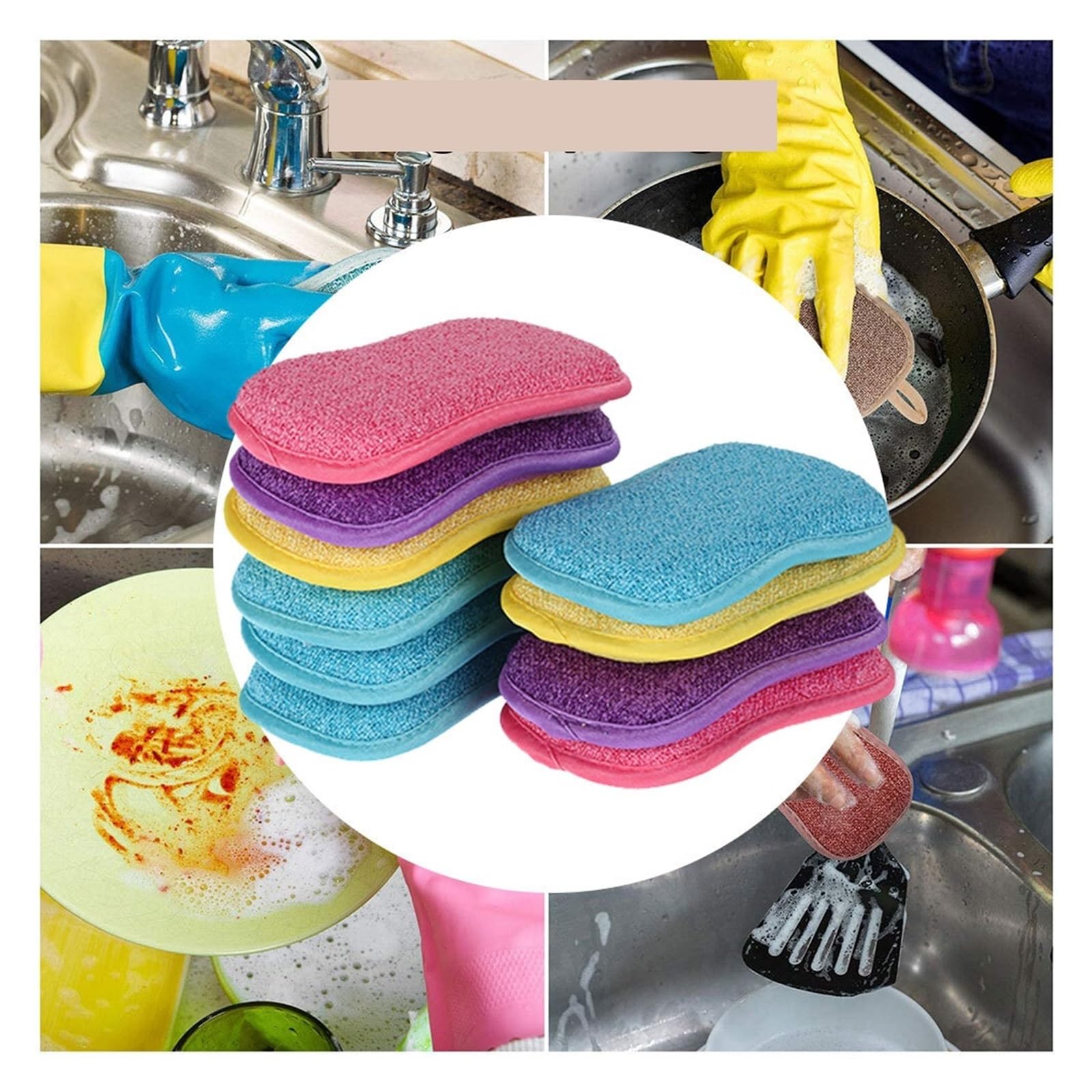 almohadilla microfibra sin rayas para platos y olla antiadherente | esponja de fibra superfina para limpieza de oficina, hogar y cocina
