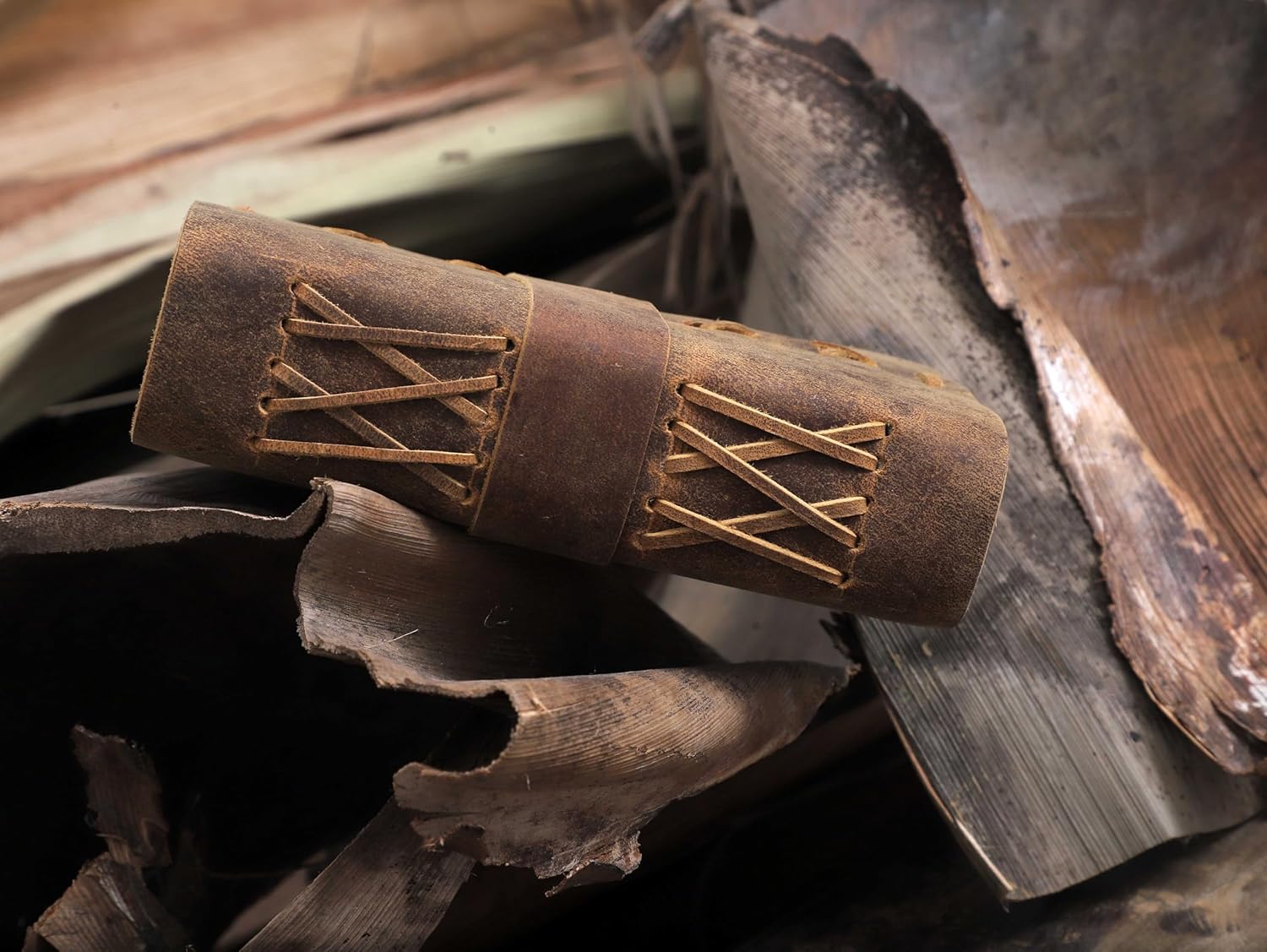 Leather Bound Vintage Journal for Women & Men - Book of Shadows - Lock Closure - 200 Pages of Antique Deckle Edges Handmade Paper - Rustic Brown Color - Image 9