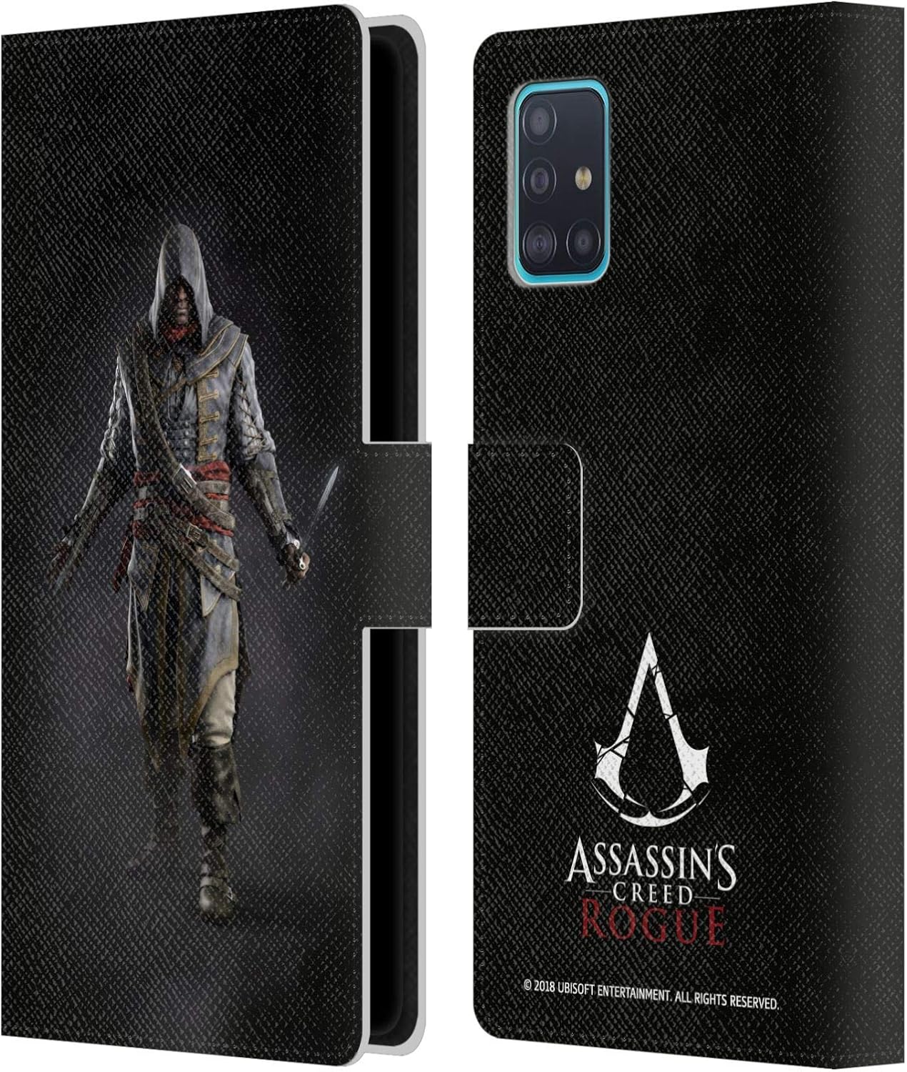 Head Case Designs Officially Licensed Assassin's Creed Haytham Kenway Rogue Key Art Leather Wallet Case Compatible with Samsung Galaxy A51 (2019)