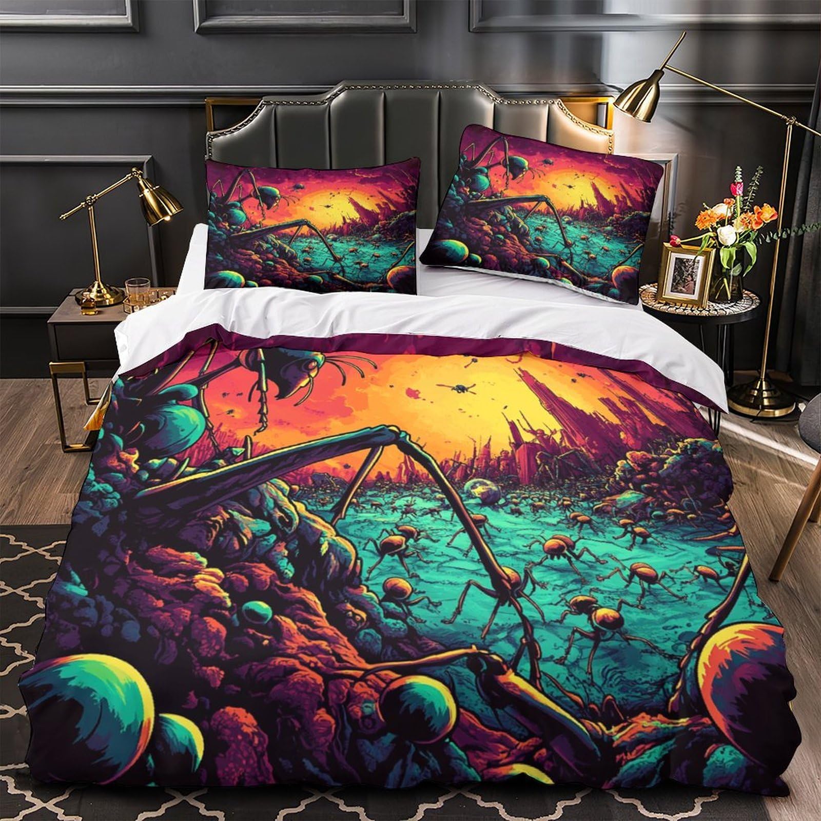 Housse de couette 3D haut de gamme en microfibre résistante single