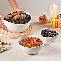 Vista 8 de LYEOBOH Juego de cuencos de 3 niveles con soporte de metal plegable más grueso, platos ovalados para entretener soporte de servicio escalonado