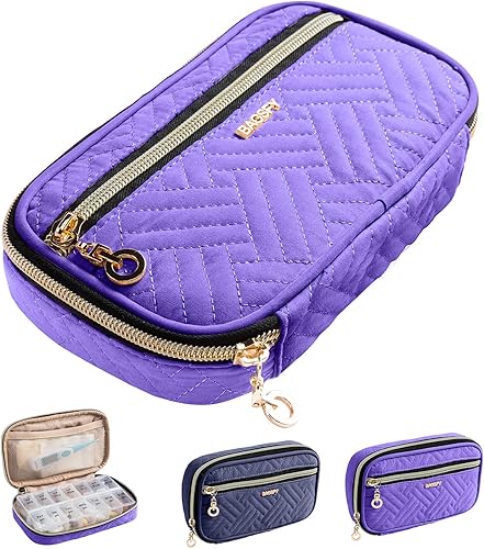 Estuche organizador de píldoras 2 veces al día, organizador semanal de medicina, pastillero de viaje con contenedor extraíble de siete días para