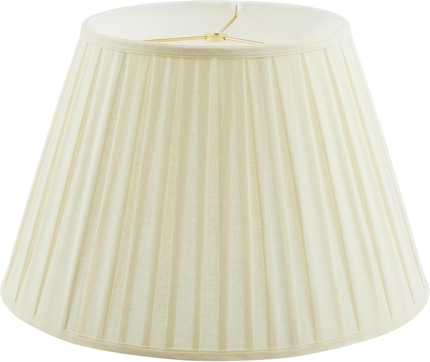Aspen Creative 33202 Box Pleated Large Empire Spider Construction Lamp Shade, Off-White Linen Fabric, 11" Top x 18" Bottom x 12" Slant
