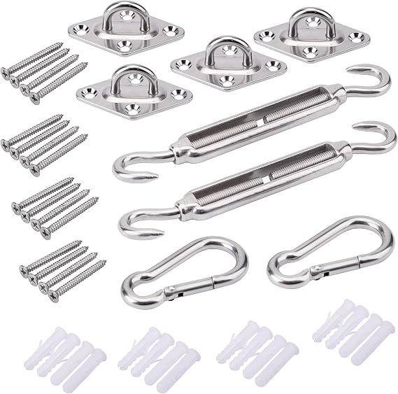 Shade sail Hardware Kit 5 Inches 316 Stainless Steel for Rectangle Sun Shade Sail Installation