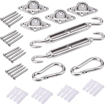 Shade sail Hardware Kit 5 Inches 316 Stainless Steel for Rectangle Sun Shade Sail Installation