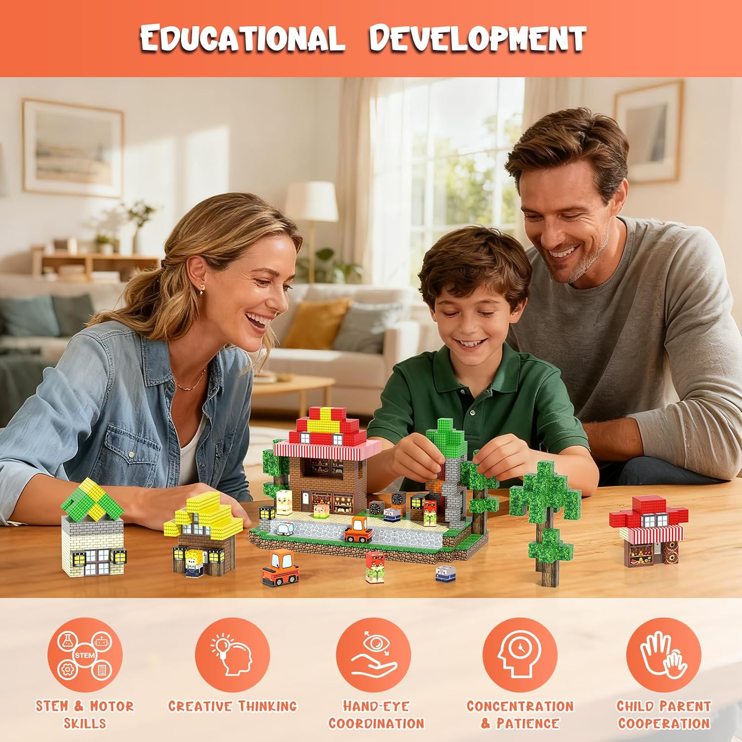 150PCS Magnetic Blocks, Magnet Cubes for Kids, Magnetic Building Blocks with Animals City Blocks, STEM Montessori Stacking Magnets for Kids, Birthday Gifts for Boys and Girls Age 3+ Years Old