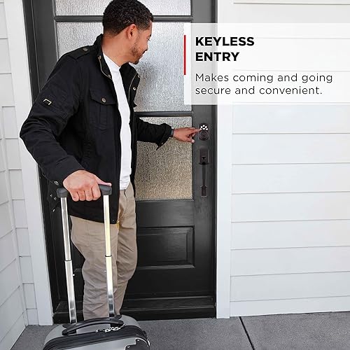 Miniatura 3 de Kwikset Powerbolt 240 - Cerradura de puerta electrónica tradicional de bronce veneciano con 5 botones, con cómoda entrada sin llave, códigos de