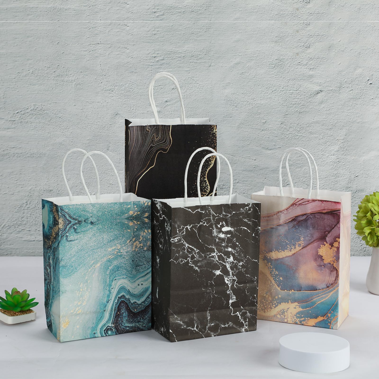 12x Geschenktüten Mit Henkel - Marmor Design Papie Produktbild-Vorschau 4
