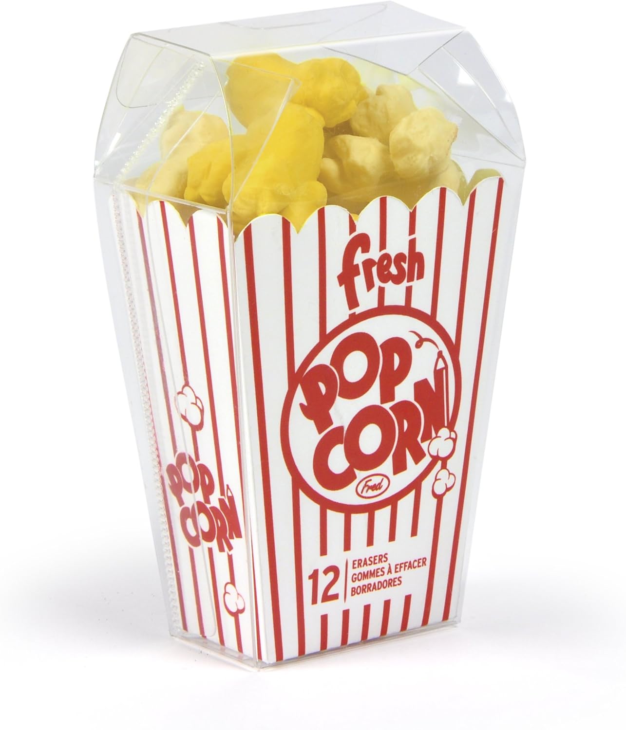 Genuine Fred 5219309 FRESH POPCORN Shaped Eraser Set with Holder, Set of 12, Sassy : Office Products