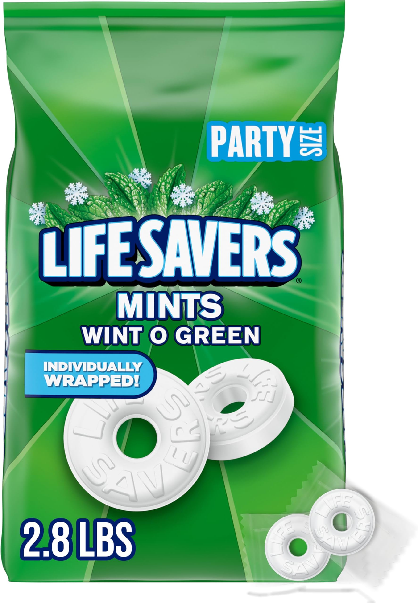 Wint-O-Green Breath Mint Bulk Hard Candy, Party Size, 44.93 oz Bag