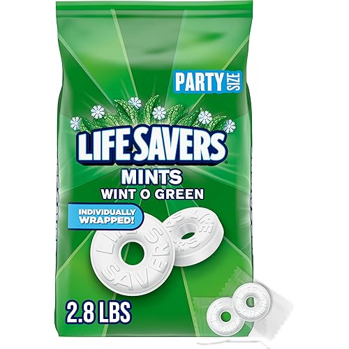 LIFE SAVERS Mints, Bulk Hard Candy Wint-O-Green Breath Mints, 44.93 oz Party Size