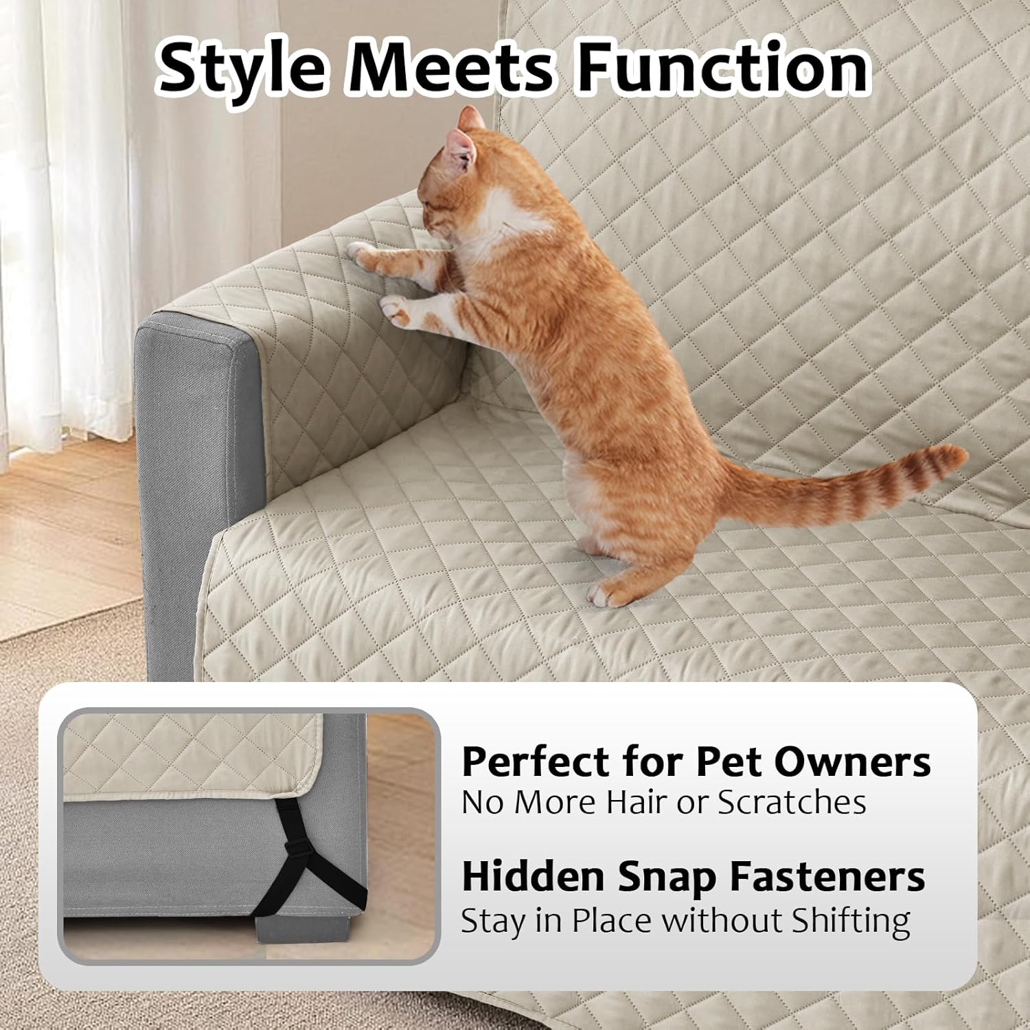 Waterproof Sectional Couch Covers L Shape Sectional Sofa Covers for Pets Washable Non-Slip 6PCS U Shaped Sofa Slipcovers Dog Couch Cover Corner Furniture Protector (XX-Large, Linen Gray)