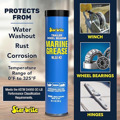Miniatura 10 de STAR BRITE Grasa para rodamientos de rueda de remolque NLG#2 - Protección avanzada de grado marino contra el óxido, la corrosión y el lavado de agua