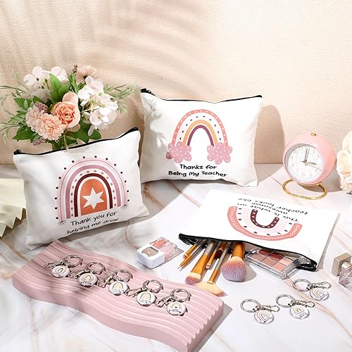 Miniatura 6 de Silkfly 60 bolsas de cosméticos de arcoíris para regalos de agradecimiento a los empleados, bolsas de maquillaje en blanco, bolsa de lona con