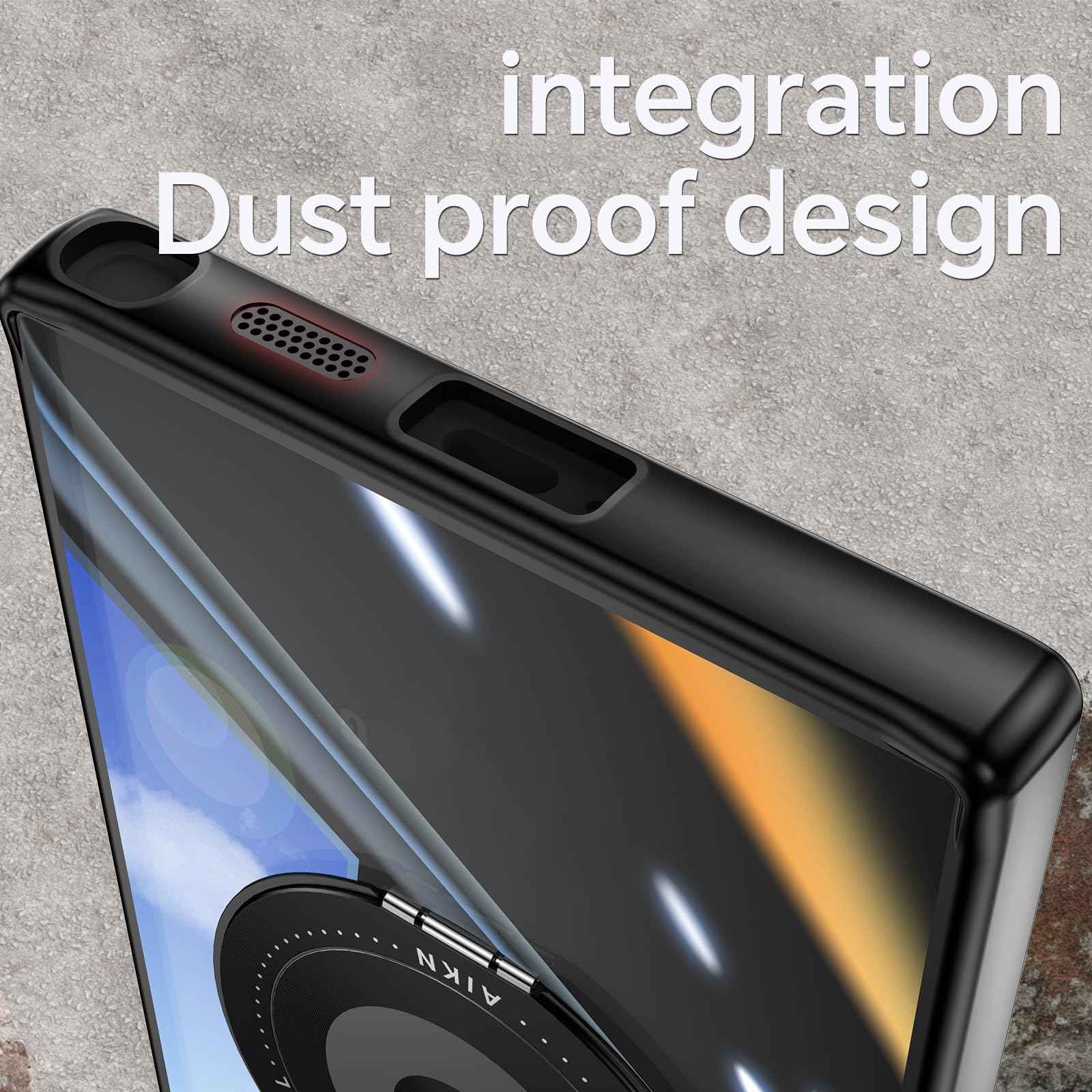 Etui do Samsung Galaxy S24 Ultra/S24 Plus/S24, obrotowa magnetyczna podpórka, przezroczyste etui na telefon, wytrzymała, ochrona przed upadkiem, odporne na wstrząsy, szare, S24 Ultra