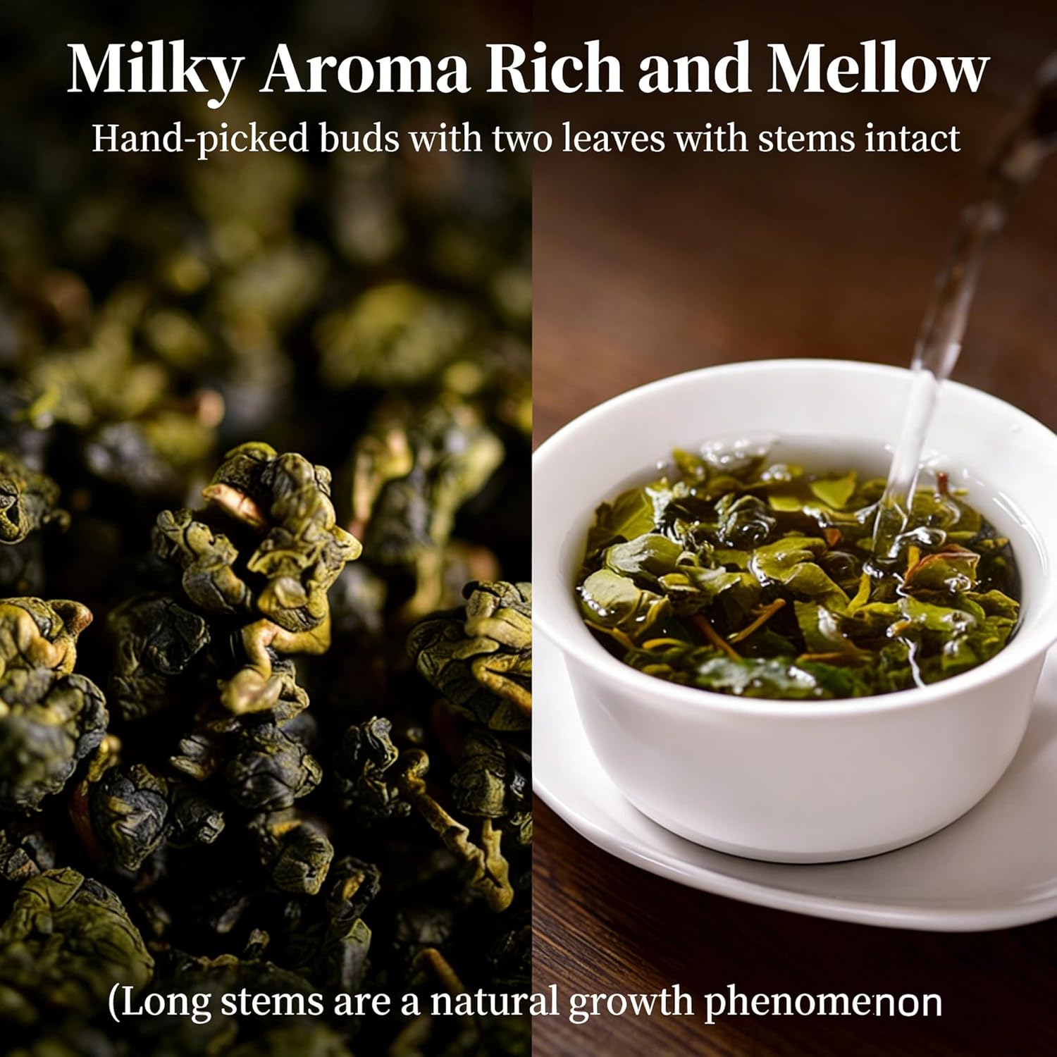 NASLAPH Milk Oolong Tea, Chinese Jin Xuan Oolong Loose Leaf with Smooth and Sweet, Formosa High Mountain Oolong Leaves with Gentle and Nourishing 奶香乌龙 台湾高山茶 中国茶 5.29 Oz