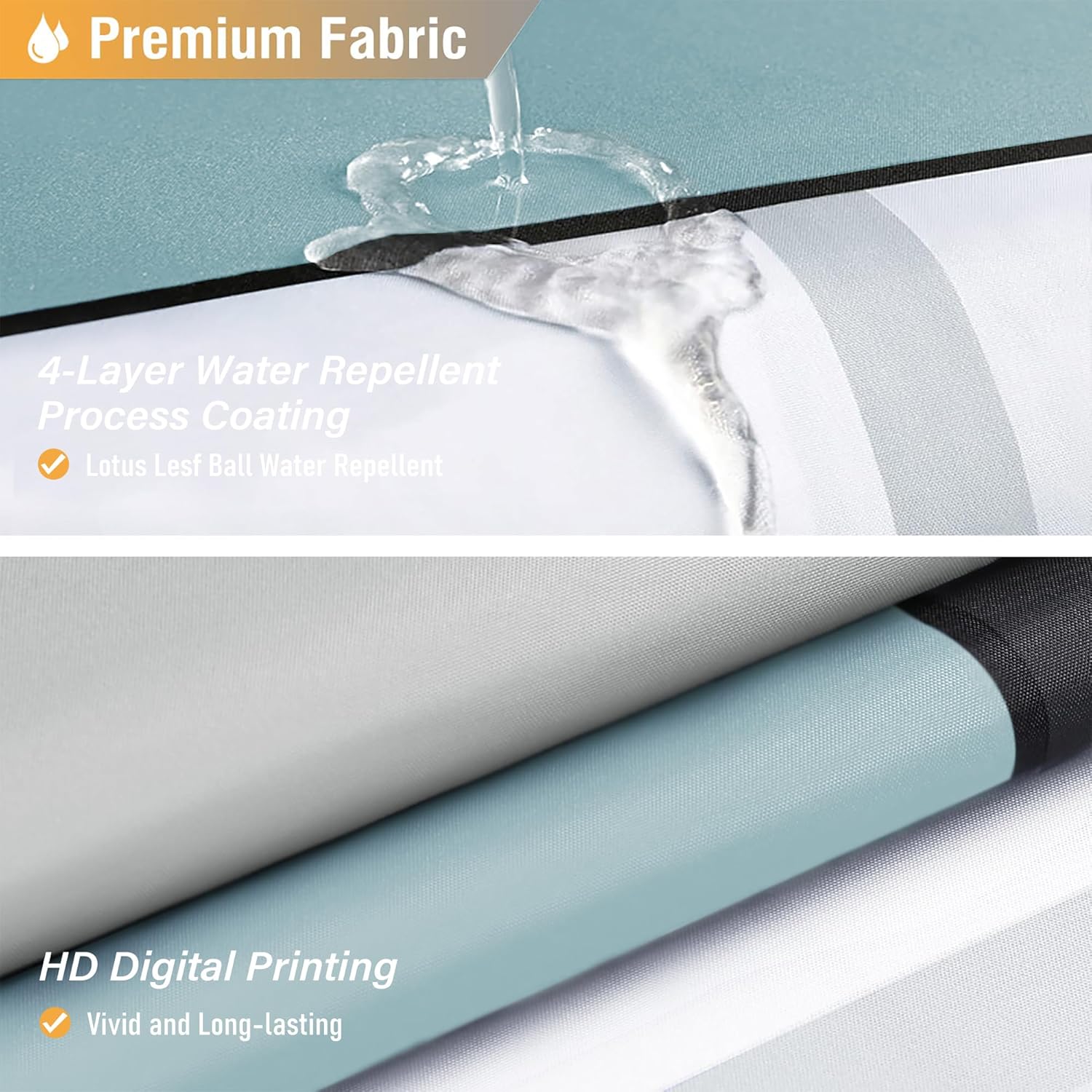 BTTN 78 Inch Long Shower Curtain, Tall Geometric Abstract Fabric Shower Curtain Set with Plastic Hooks, Large Modern Luxury Neutral Cloth Curtains for Bathroom Shower and Bathtubs - 72x78 - Fog Blue