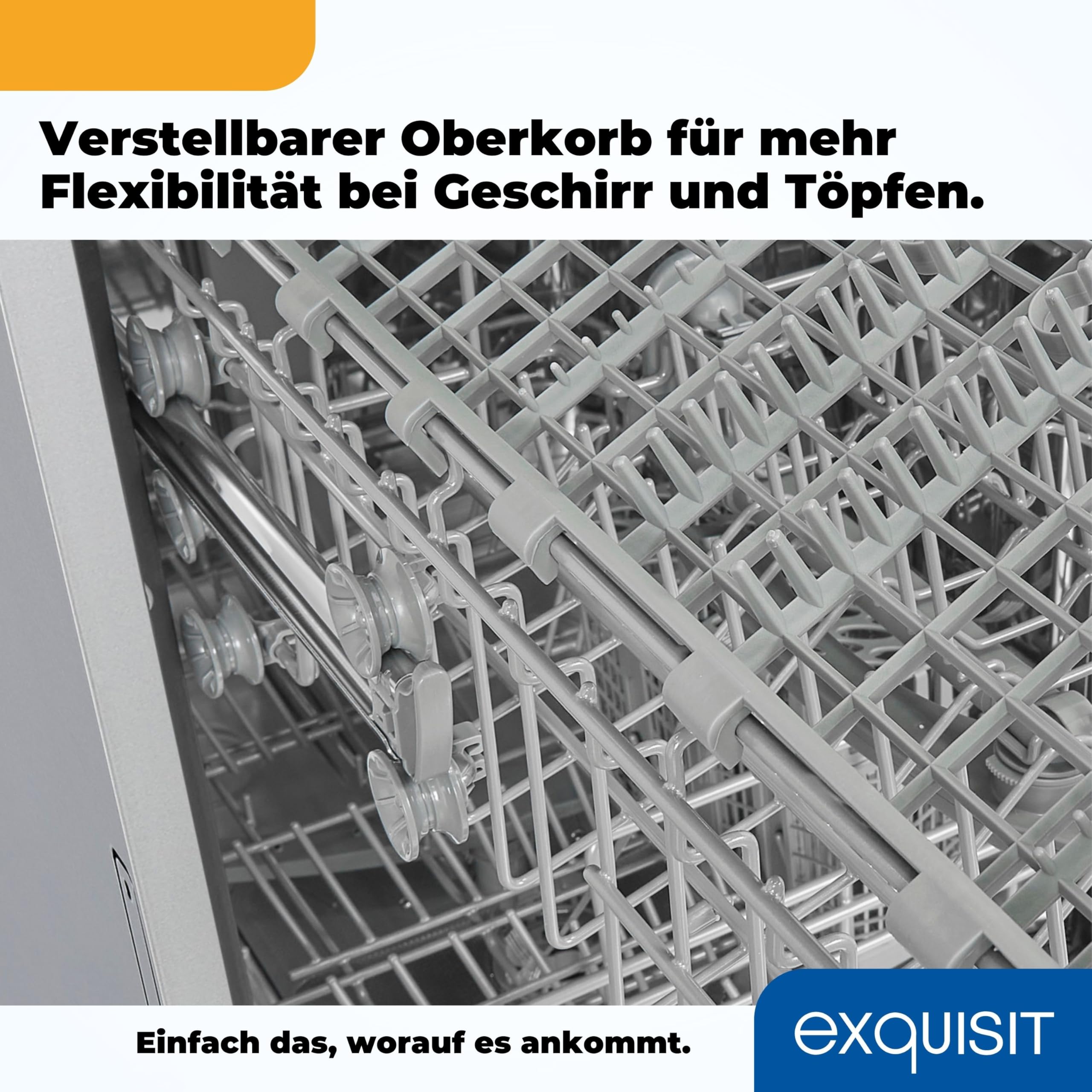 Exquisit EGSP1009-E-030E Einbaugeschirrspüler vollintegriert 45 cm 9 Maßgedecke silber Energieklasse E