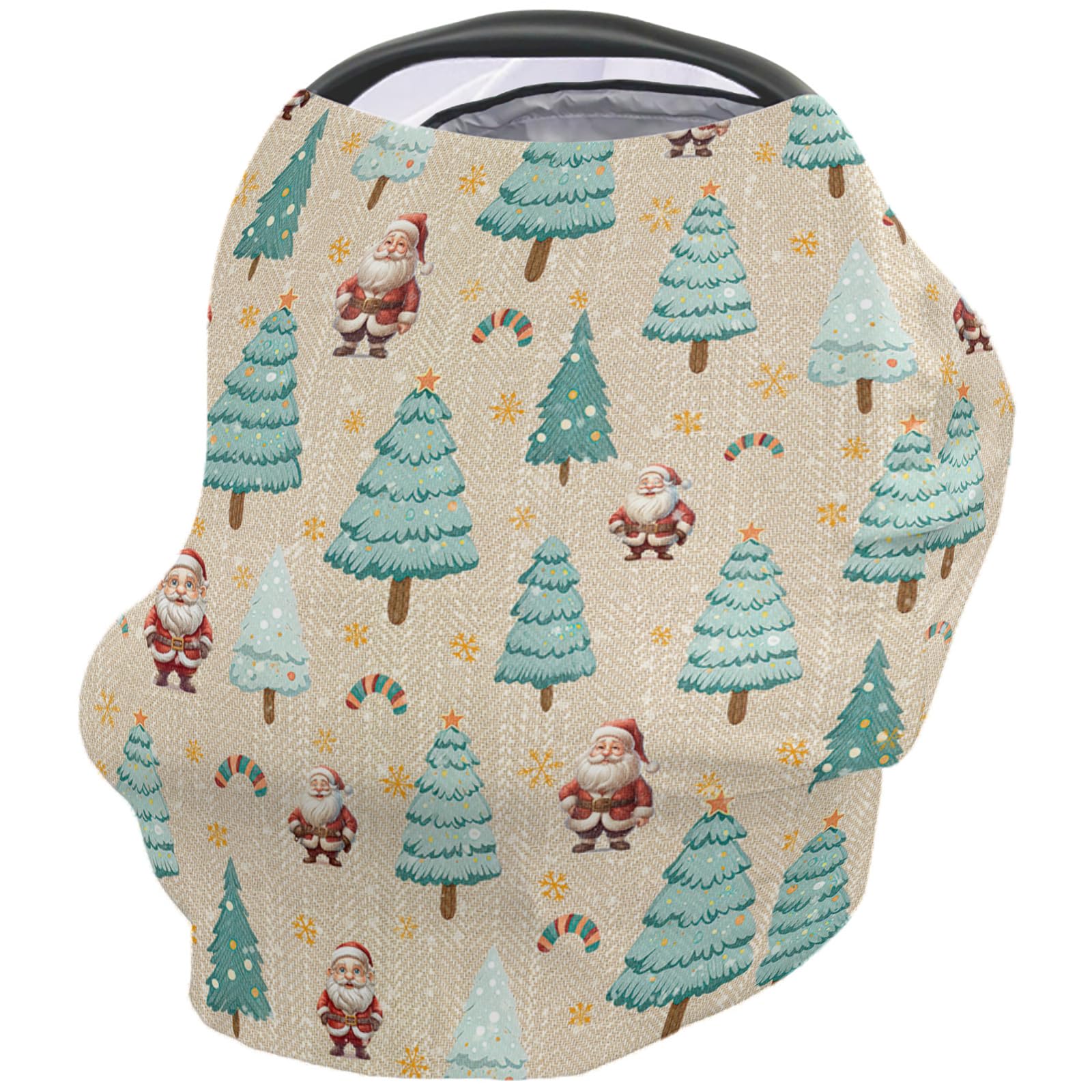 Nursing Cover for Breastfeeding Scarf, Christmas Xmas Tree Candy Baby Car Covers Super Soft Multi Use for Canopy Shopping Cart Cover Blanket Stroller Cover
