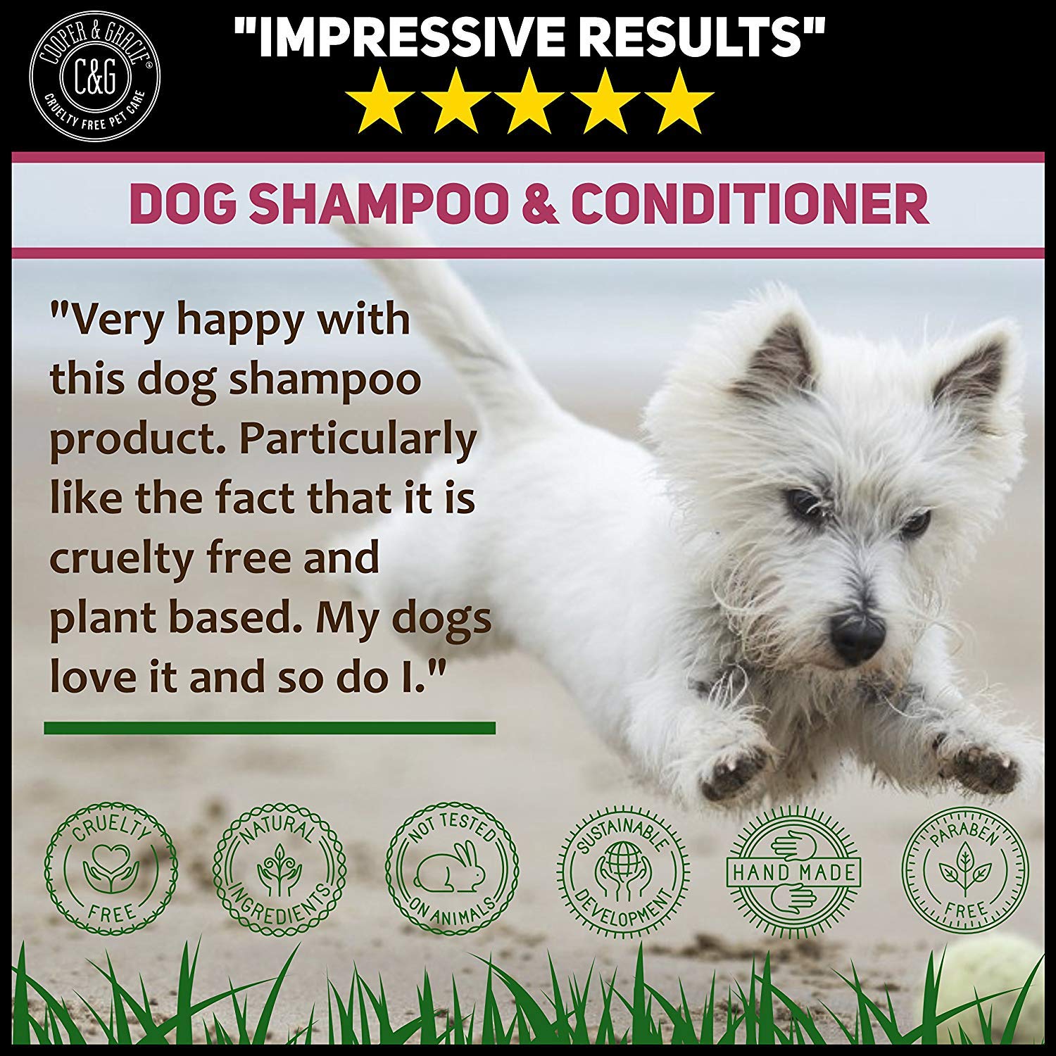 Dog Shampoo & Conditioner 500ML AntiBacterial AntiFungal Calms