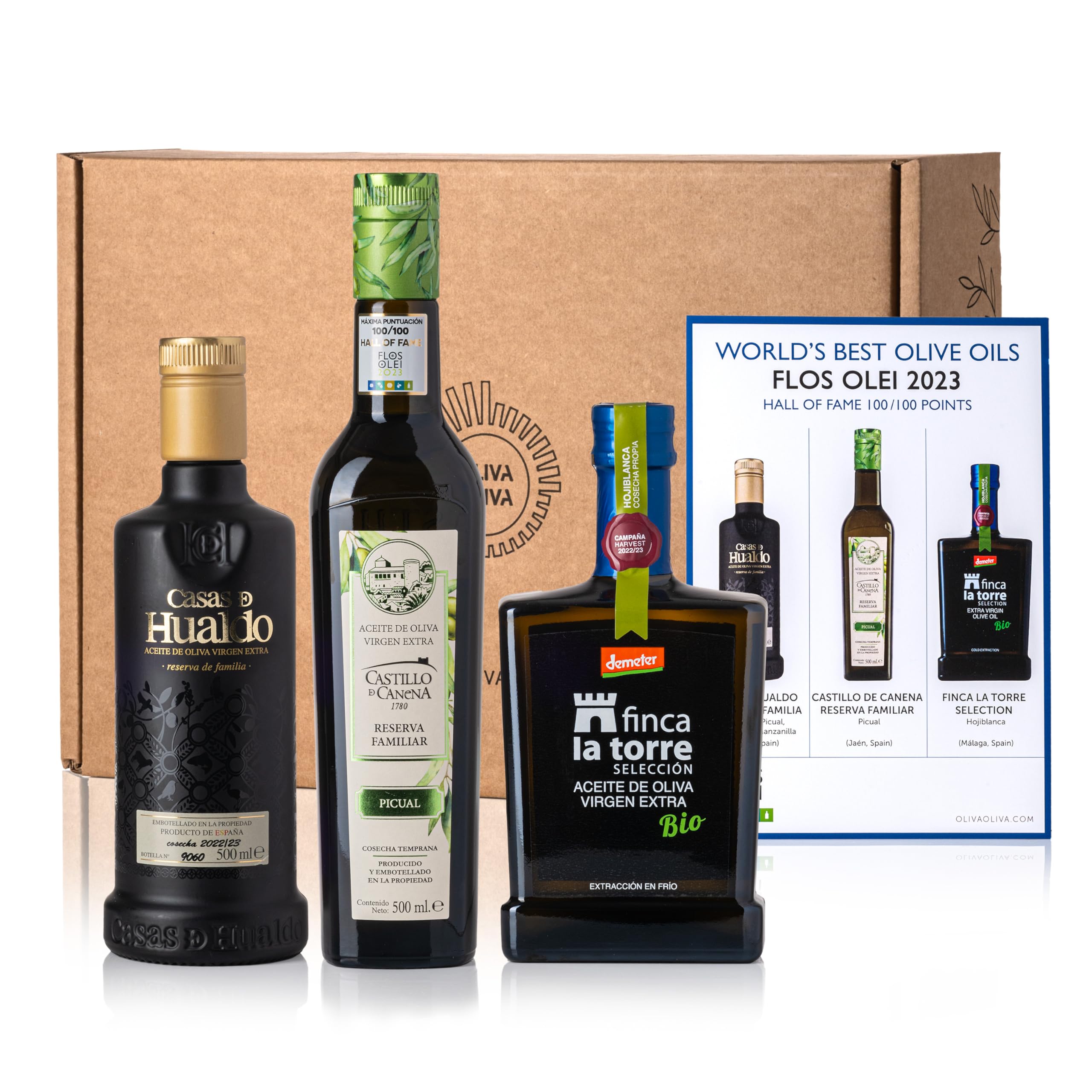 Mejores Aceites del Mundo Flos Olei 2023 - Caja regalo 3x500 ml