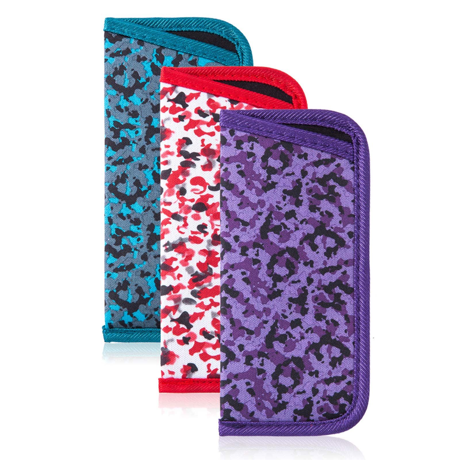 TRIUMPH VISION Reading Glasses Pouch Eyeglass Sleeve Soft Case Slim 3 Pack