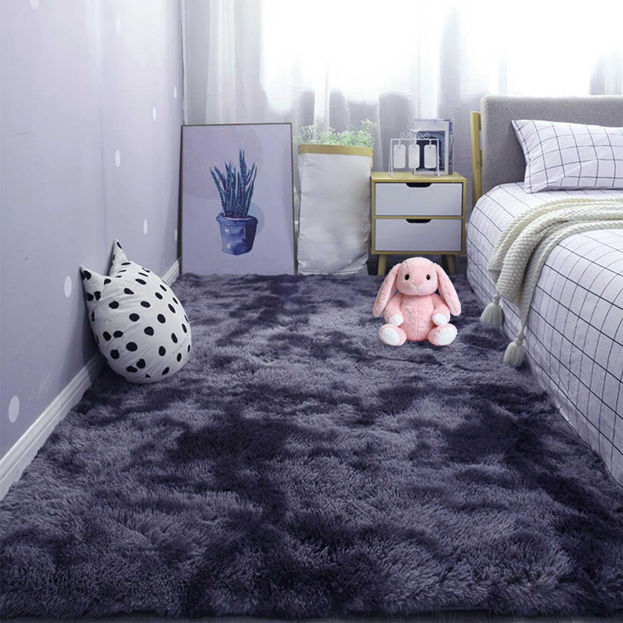Tapis de chambre moelleux et grand tapis de salon facile à nettoyer