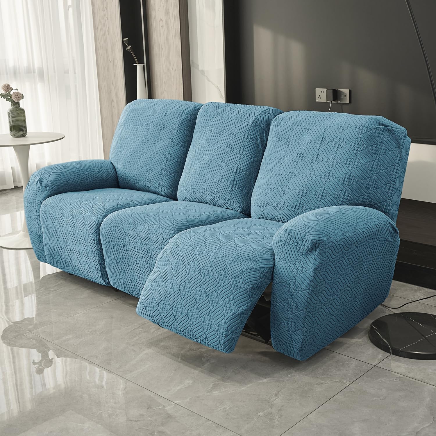 HOKIPO Recliner Sofa Cover - Navy Blue -11