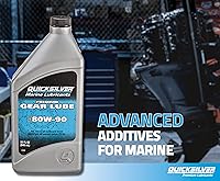Vista 2 de Quicksilver by Mercury Marine 80W-90 Premium Gear Lube, motor marino, 9 onzas.