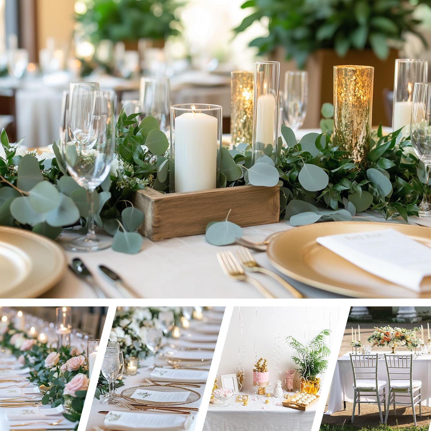 Fixwal 8 Pack White Tablecloths for Rectangle Table, 60 x 102 Inch Polyester Fabric Tablecloths Rectangular, Wrinkle Resistant Washable Table Covers 6 Foot for Party, Wedding, Banquet, Dining