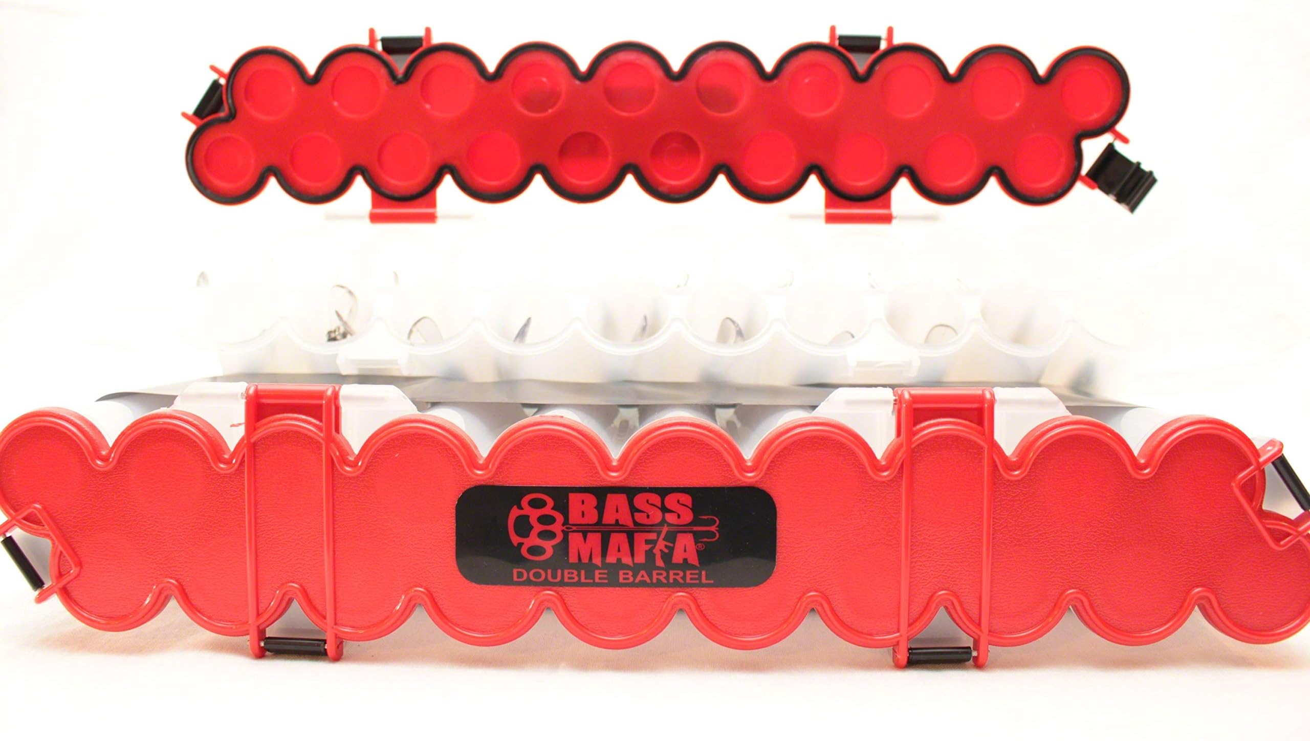 Bass Mafia Double Barrel Jerkbait Coffin | Heavy-Duty Tackle Box for Lures, Baits, Attractants & Hooks | Fishing Equipment Organizer | 19x5.75x4