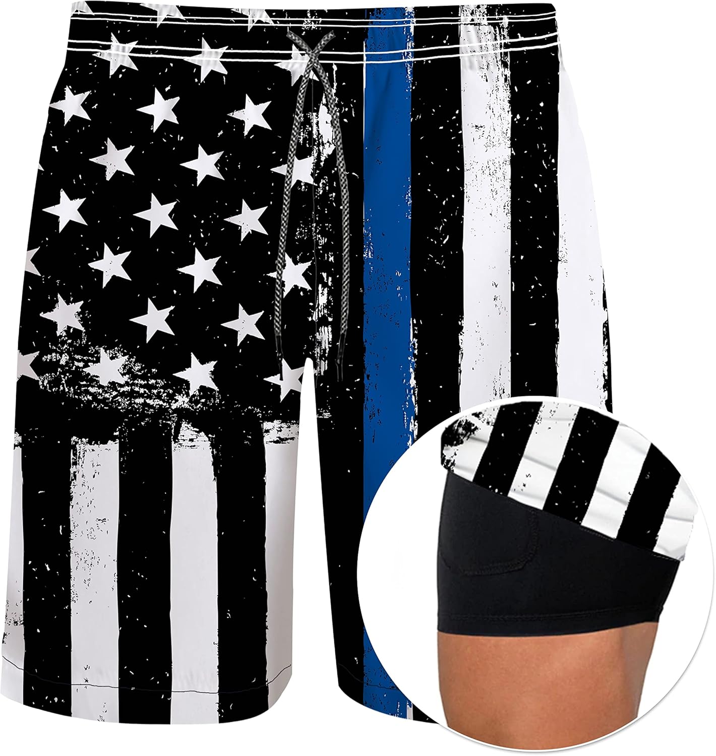 feelacle Mens Swim Trunks 9 Inch Inseam Board Shorts Beach Swimwear Bathing Suit with Compression Liner and Pockets