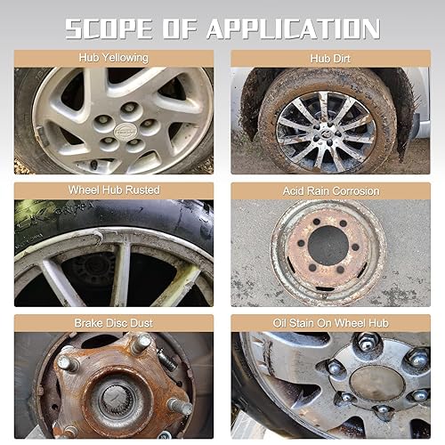 Miniatura 3 de Limpiador de bombarderos de frenos de 10.1 fl oz, potente limpiador de ruedas sin ácido, perfecto para limpiar ruedas y neumáticos, limpiador de