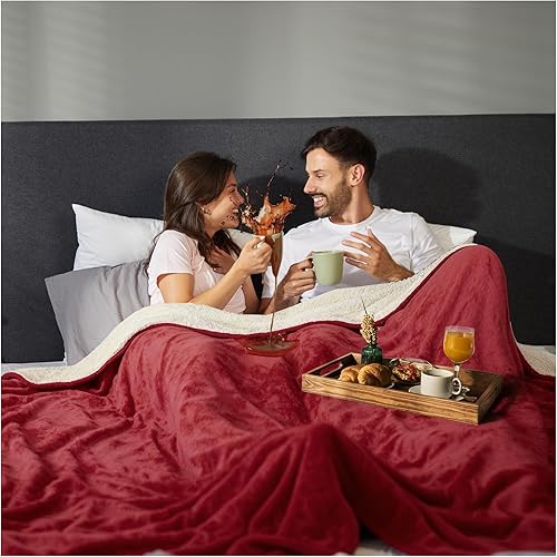 Sacred Weapon Waterproof Blanket for Bed 80″ x 50″ – Dual Sherpa & Micro-Velvet – This Love Blankets for Couples Waterproof are Washable & Dryer