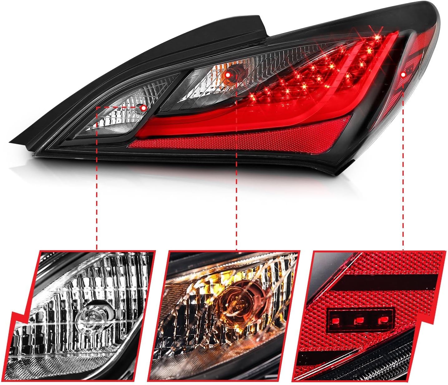ANZO (321347) 10-13 Hyundai Genesis 2DR LED Taillights Smoke