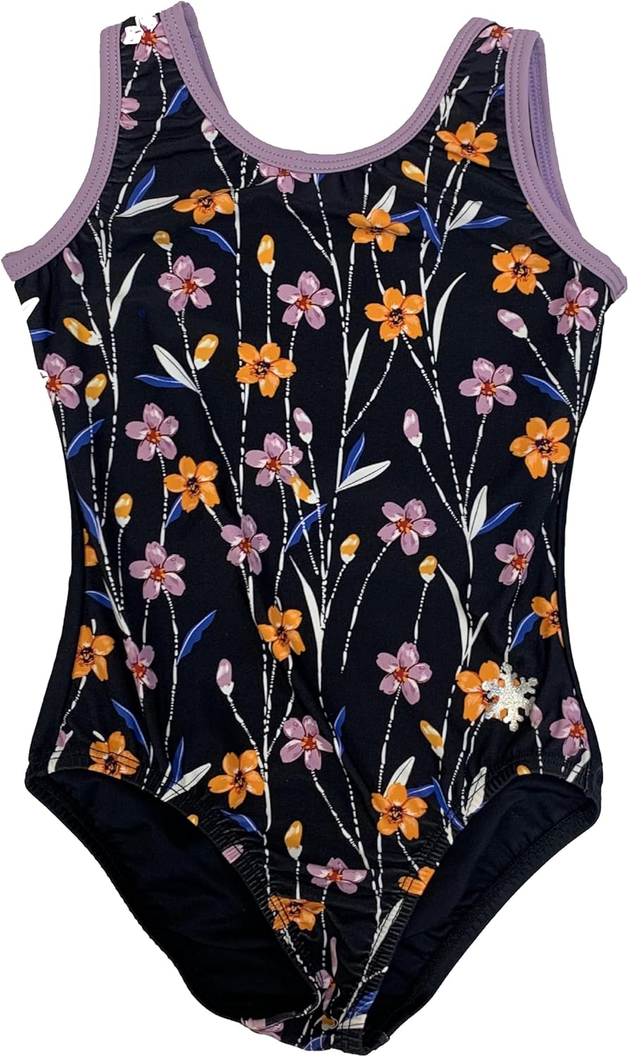 Field of Flowers Girls Gymnastics Practice Leotard