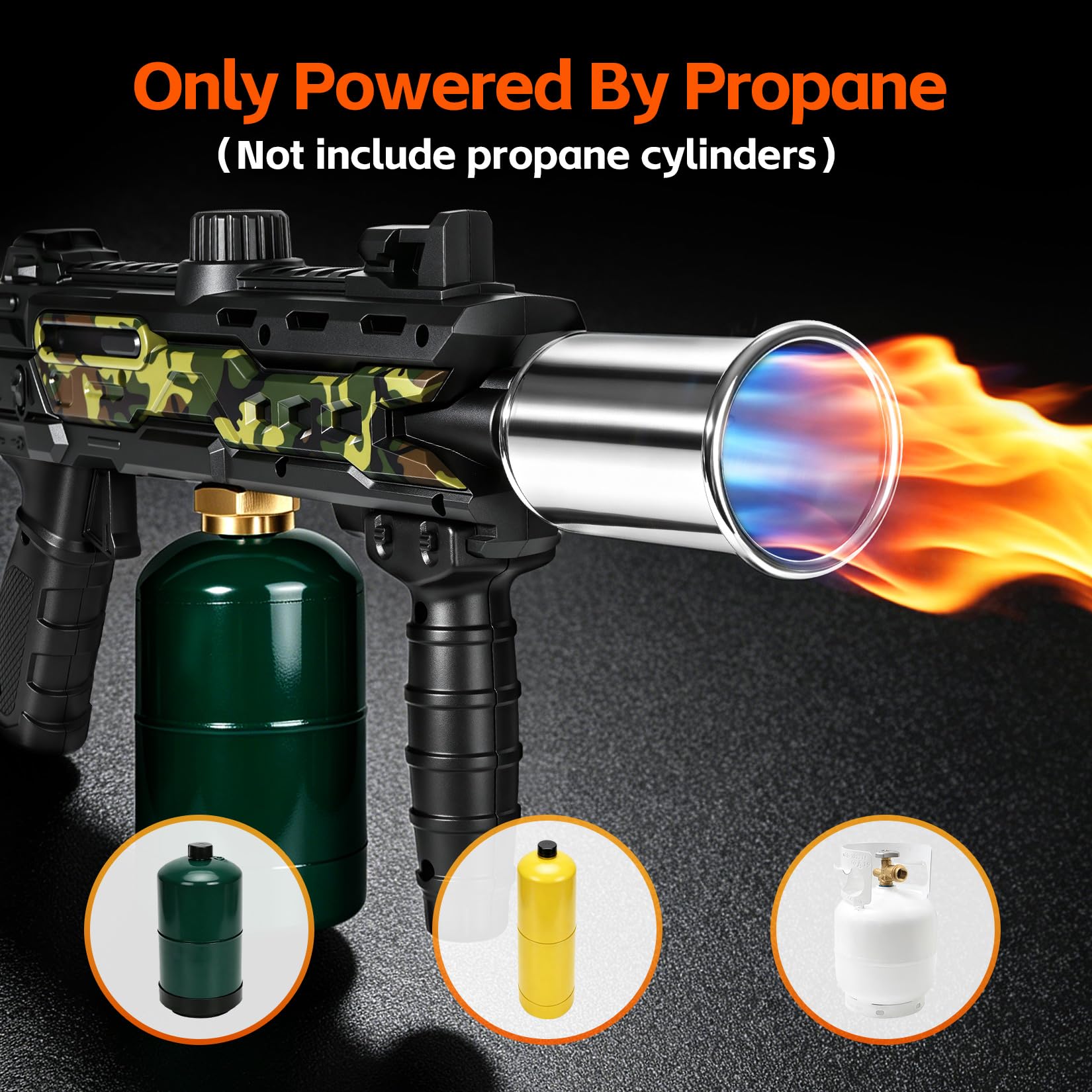 Pistola de antorcha de propano con pistola lanzallamas ajustable | Antorcha táctica de propano para barbacoa, filetes, camping y arranque de carbón (tanque no incluido)