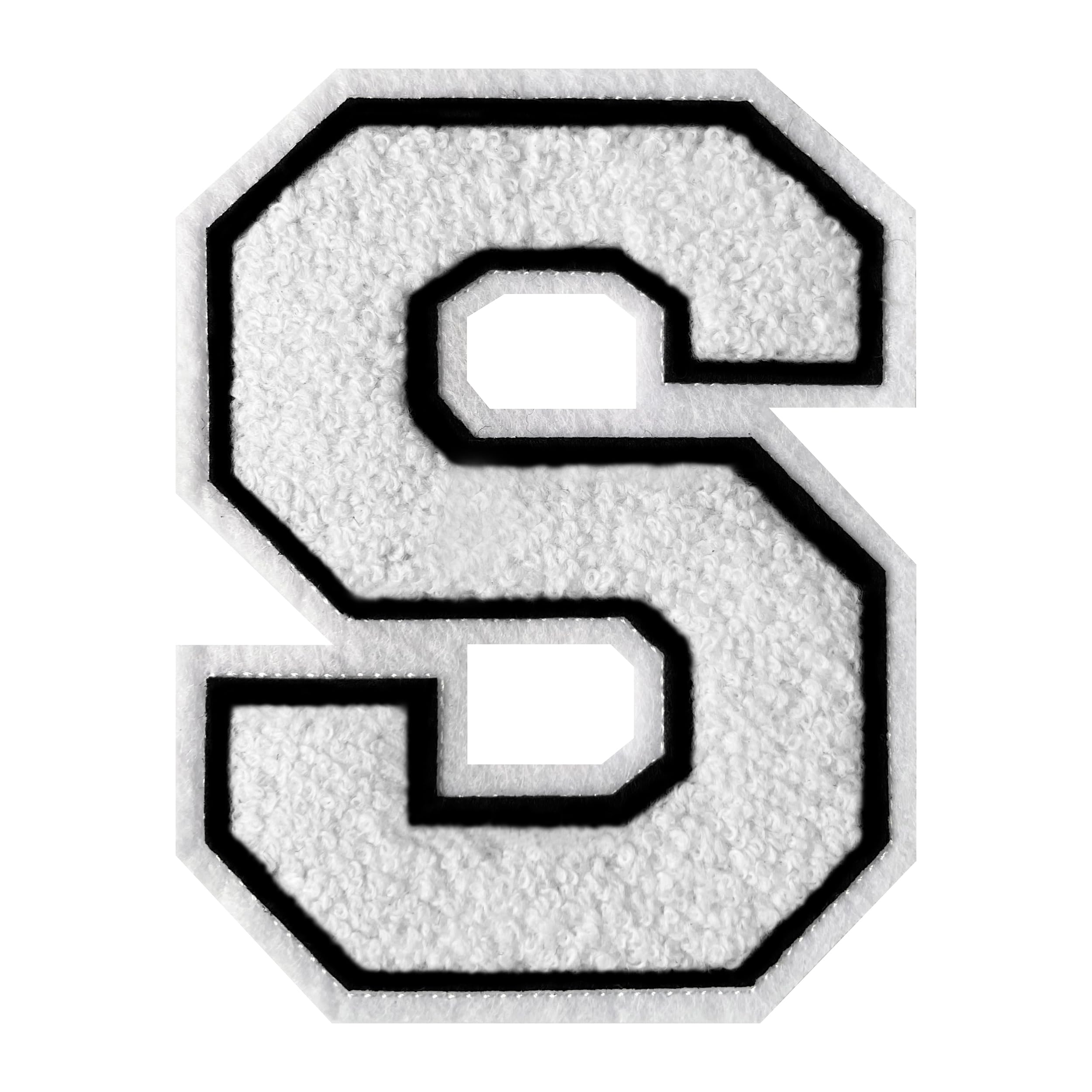 Varsity Letter Patches White Chenille Letter Patch 4-1/2" Letterman Jacket Patches Large Iron on Letters for Clothing (White-S)