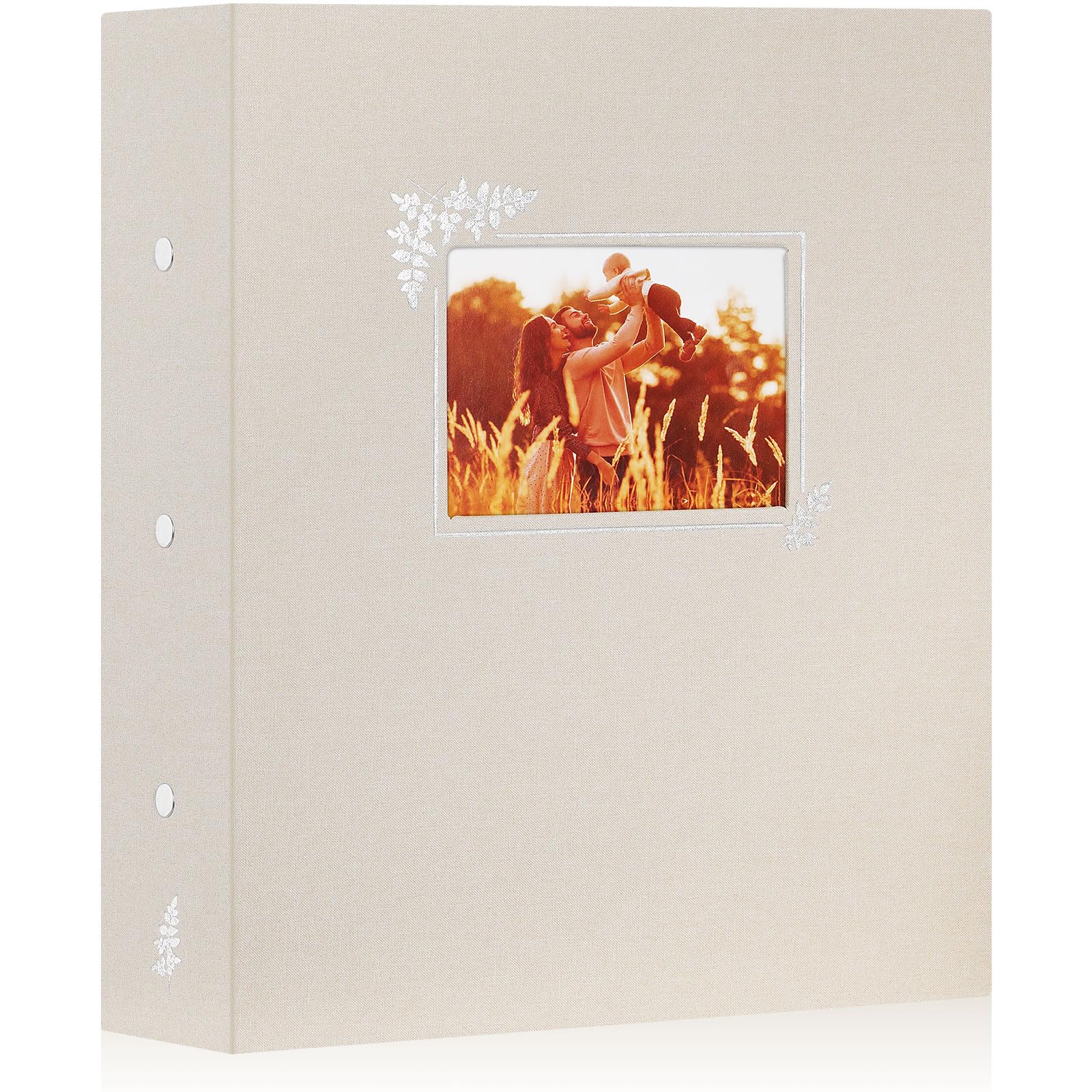Lanpn Photo Album 11.5 x 15 cm 11 x 15 cm 600 cm High Capacity Linen Photo Album Horizontal Vertical Pockets (Beige)
