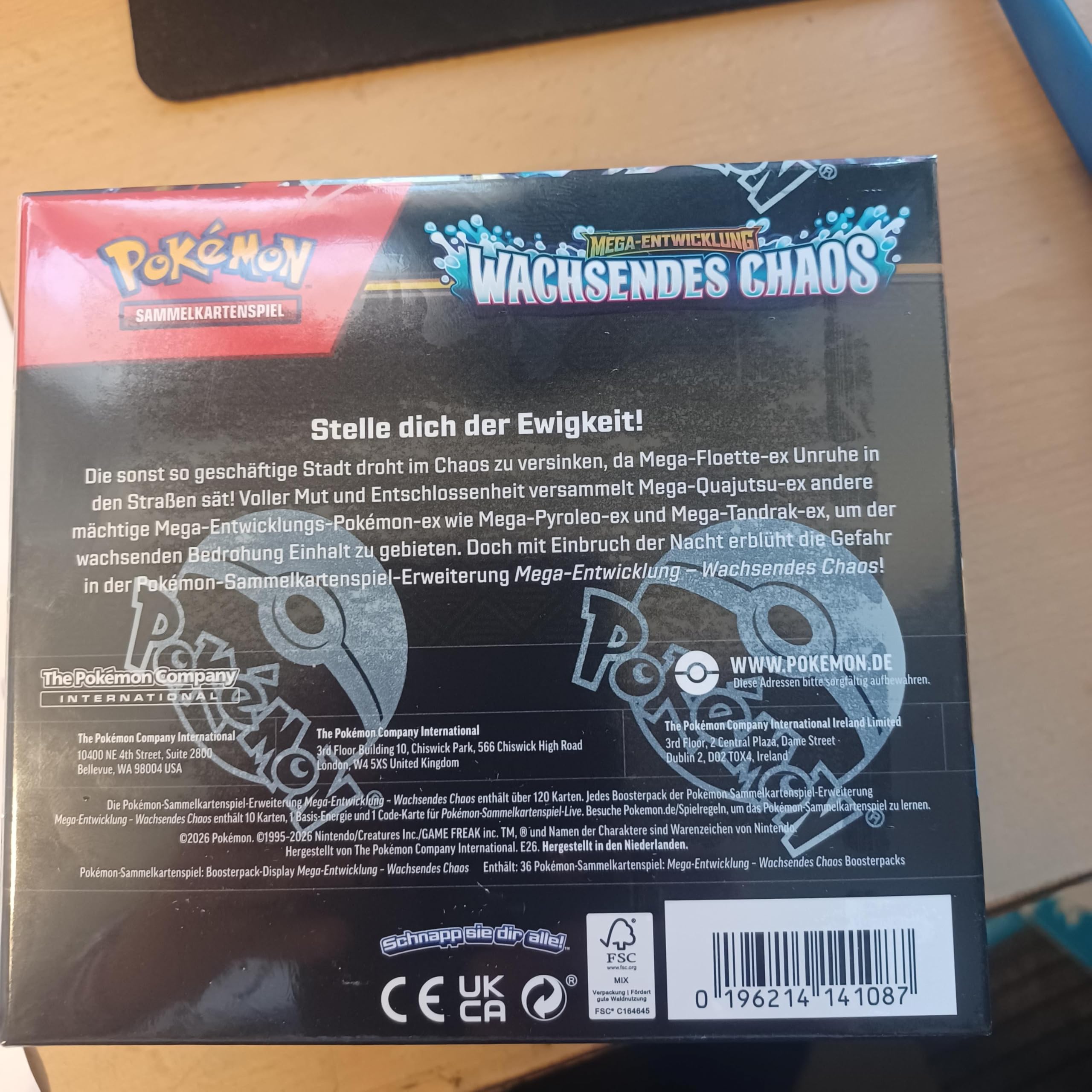 Pokémon ME04 Wachsendes Chaos 36er Booster Display (DE)