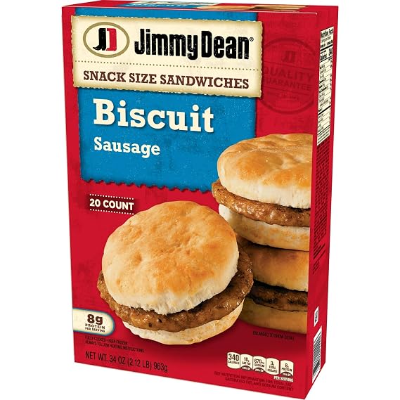 Salutem Vita Sausage Biscuit Snack Size Sandwich, Frozen Breakfast Meal, Quick and Easy Microwaveable Breakfast Gift Set Pack of 2