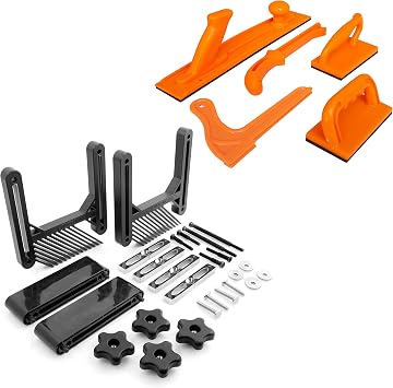 5pc Safety Kit with Deluxe Dual Stackable Featherboard Kit for Woodworkers for Use On Table Saws, Router Tables, Jointers and Band Saws ...