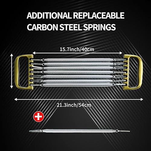 Miniatura 2 de Expansor de pecho MKHUIBU 7 Spring desmontable para hombre expansor de pecho con mango de aleación de aluminio y resortes de ejercicio para el