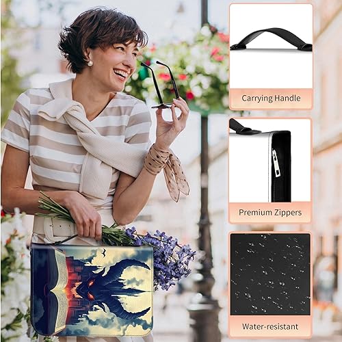 Miniatura 5 de Funda de piel sintética para Biblia con cremallera, funda para Biblia de primera calidad, protector cristiano duradero para hombres y mujeres,